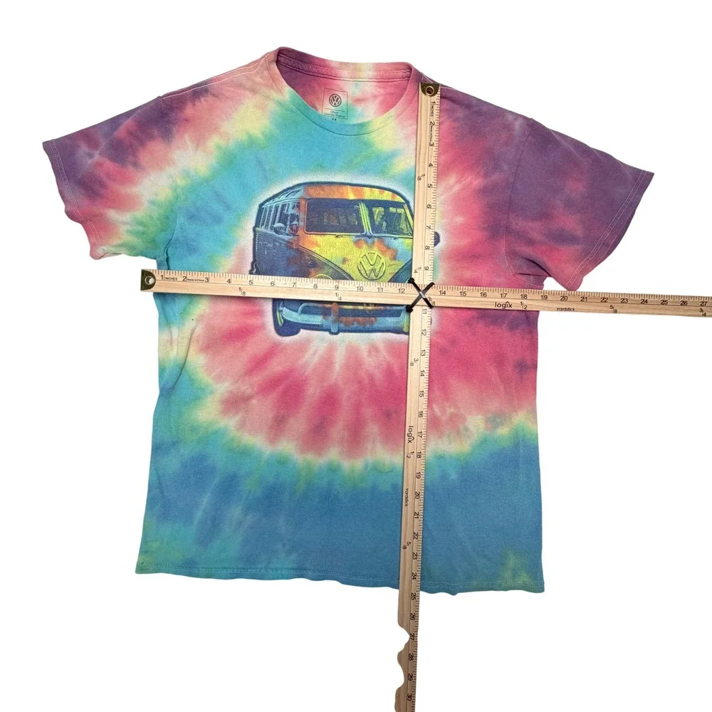 Y2K Volkswagen VW‎ Bus Hippie Tie Dye Mens Medium Tee Psychedelic  Rainbow Retro
